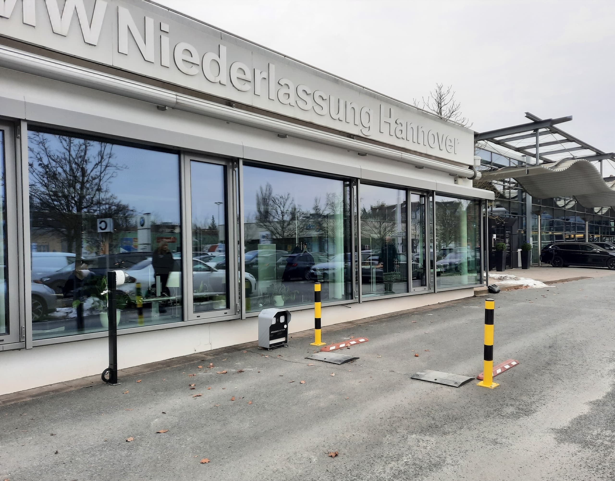 TireStation automated tire inspection station at a workshop entrance